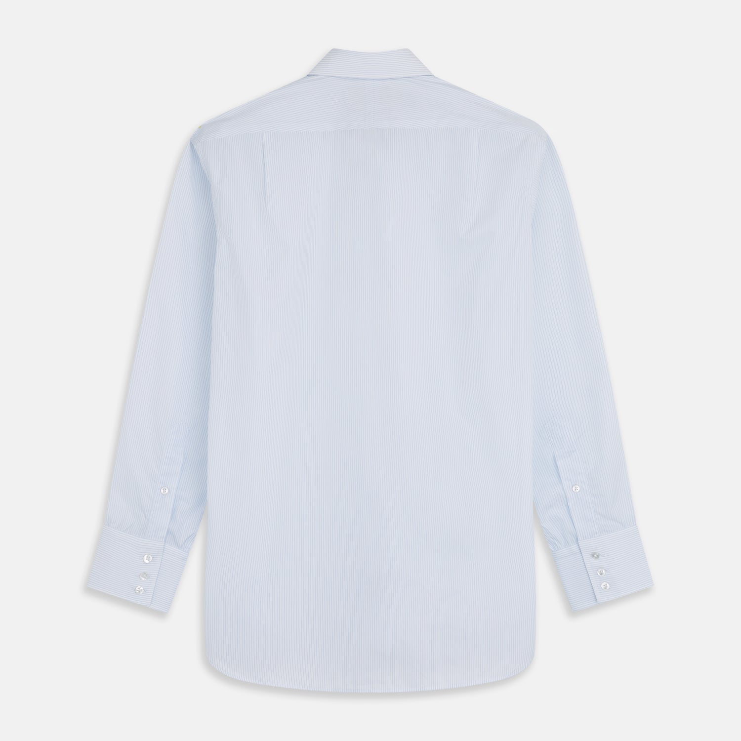 View 5 of product Pale Blue Stripe Regular Fit Sea Island Quality Cotton Shirt with T&A Collar and 3-Button Cuffs