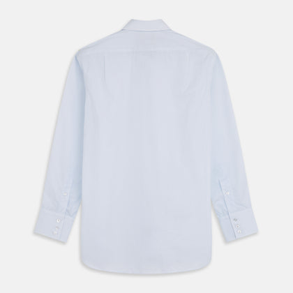 Pale Blue Stripe Regular Fit Sea Island Quality Cotton Shirt with T&A Collar and 3-Button Cuffs Image 4