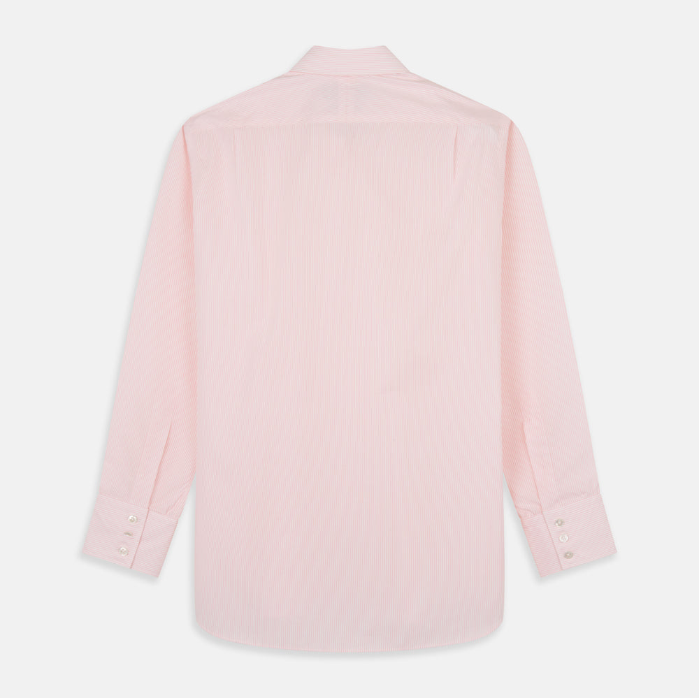 Pink Fine Stripe Regular Fit Shirt with T&A Collar