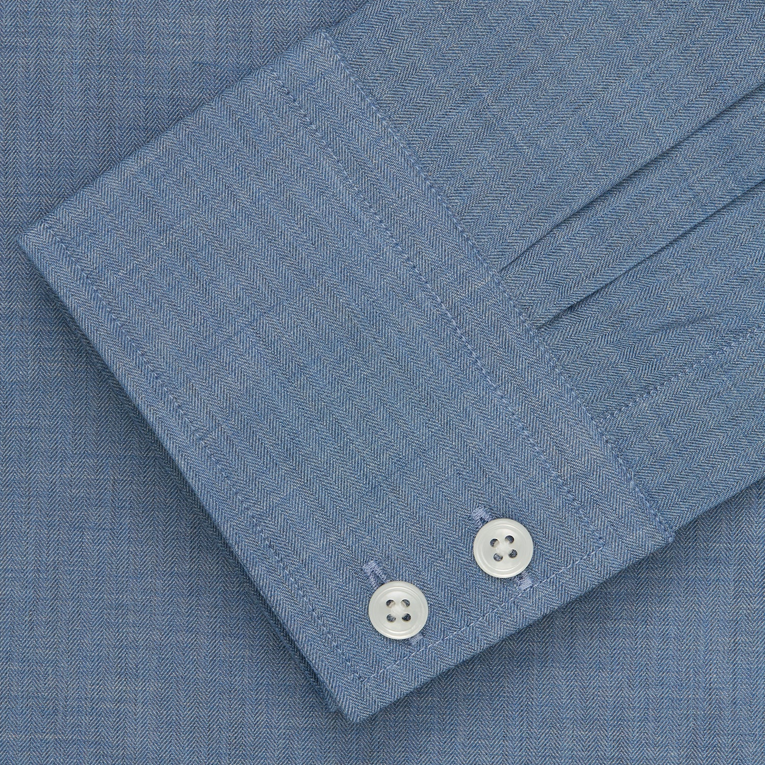 View 3 of product Blue Tailored Fit Shirt with Kent Collar and 2-Button Cuffs