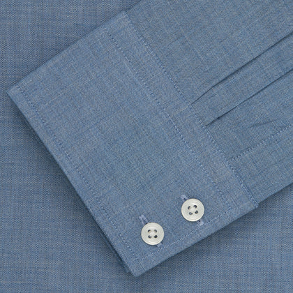 Blue Tailored Fit Shirt with Kent Collar and 2-Button Cuffs Image 2