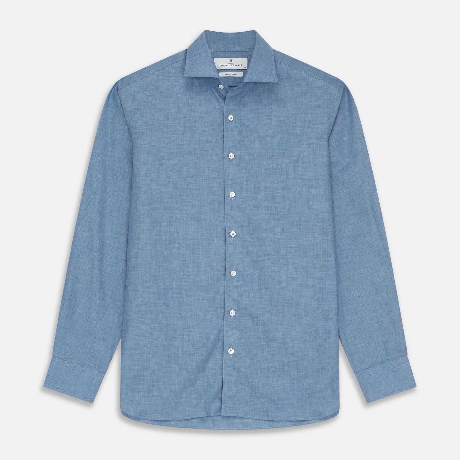 View 1 of product Blue Tailored Fit Shirt with Kent Collar and 2-Button Cuffs