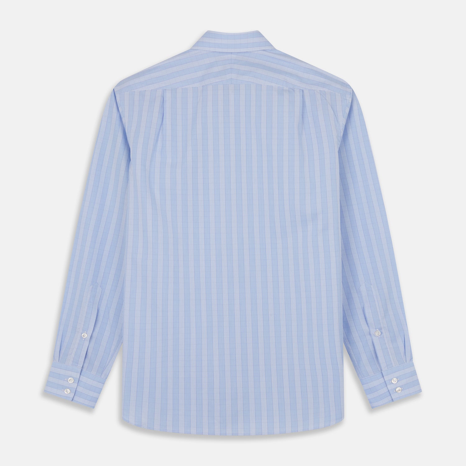 View 5 of product Tonal Blue Glen Check Tailored Fit Shirt with Kent Collar