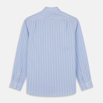Tonal Blue Glen Check Tailored Fit Shirt with Kent Collar Image 4