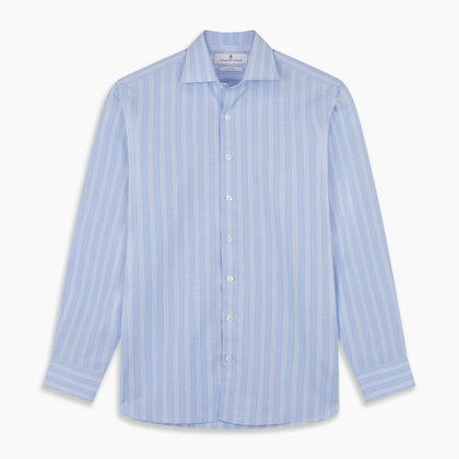 Tonal Blue Glen Check Tailored Fit Shirt with Kent Collar Image 5