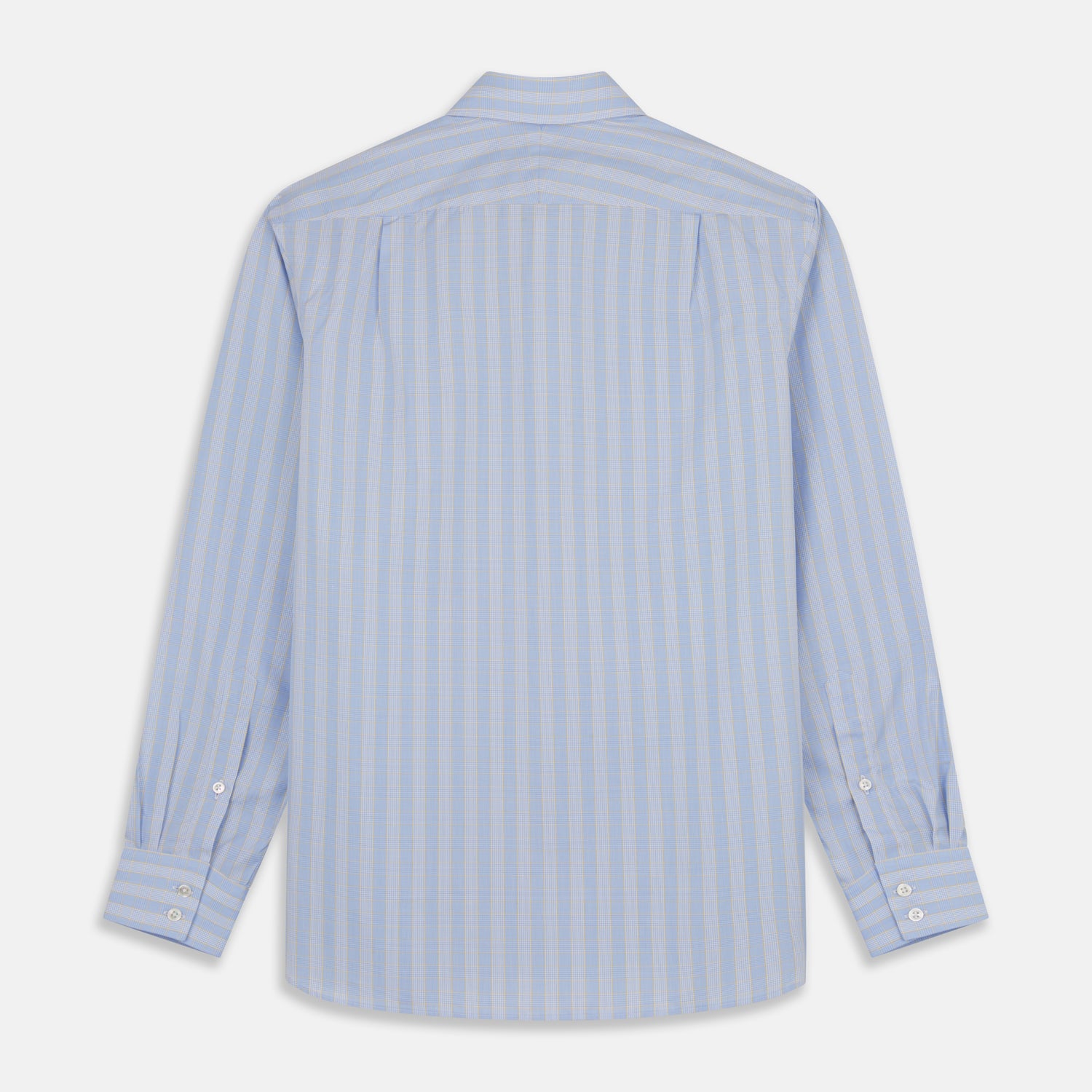 View 6 of product Yellow and Blue Glen Check Tailored Fit Shirt with Kent Collar