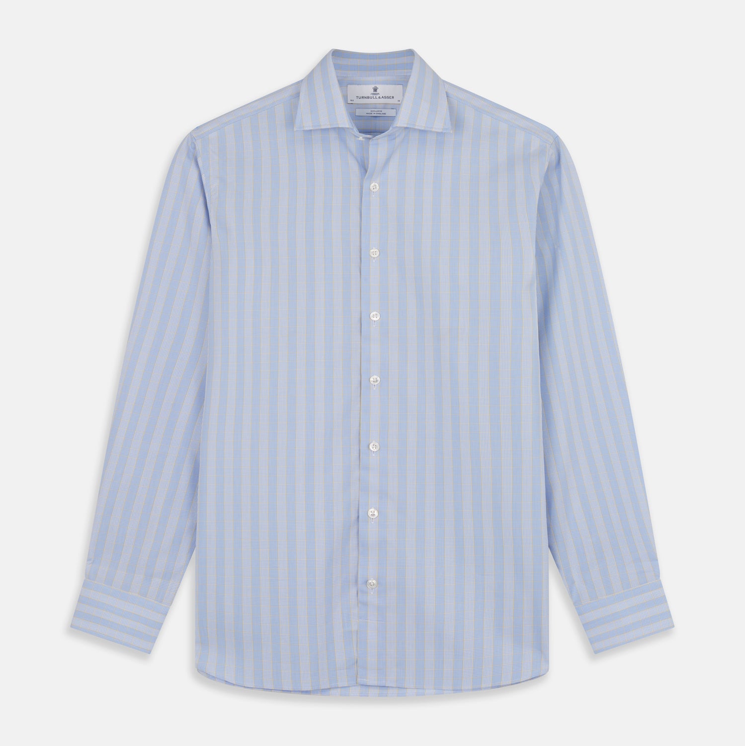View 1 of product Yellow and Blue Glen Check Tailored Fit Shirt with Kent Collar