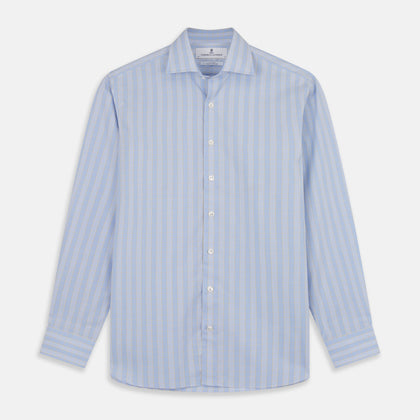 Yellow and Blue Glen Check Tailored Fit Shirt with Kent Collar