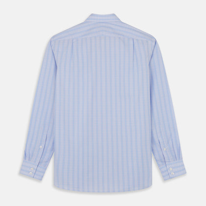 Pink and Blue Glen Check Tailored Fit Shirt with Kent Collar Image 4
