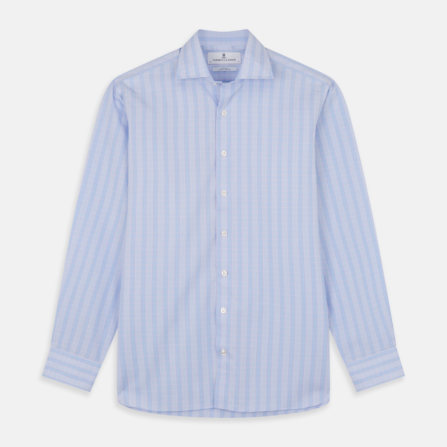View 1 of product Pink and Blue Glen Check Tailored Fit Shirt with Kent Collar