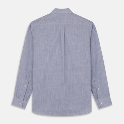 Indigo Chambray Stripe Weekend Fit Shirt With Dorset Collar Image 4