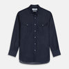 View 1 of product Navy Chambray Weekend Fit Shirt with Dorset Collar and 1-Button Cuffs