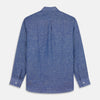 View 6 of product Indigo Linen Weekend Fit Shirt with Derby Collar