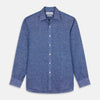 View 1 of product Indigo Linen Weekend Fit Shirt with Derby Collar