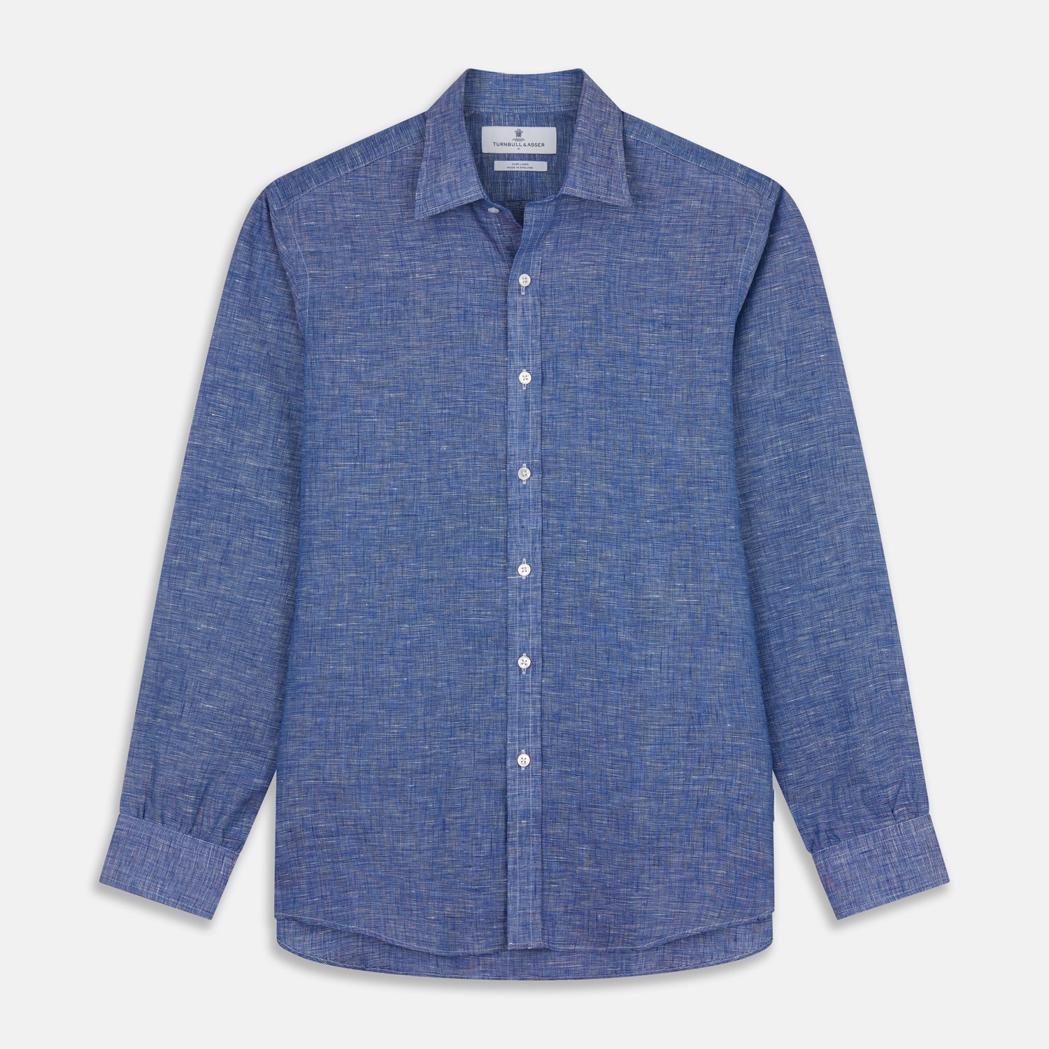 View 1 of product Indigo Linen Weekend Fit Shirt with Derby Collar