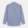 View 6 of product Indigo Linen Glen Check Weekend Fit Shirt with Derby Collar