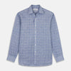 View 1 of product Indigo Linen Glen Check Weekend Fit Shirt with Derby Collar