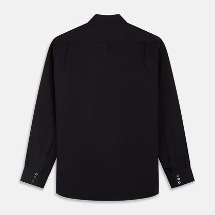 Navy Cotton Weekend Fit Western Shirt with Dorset Collar Image 4