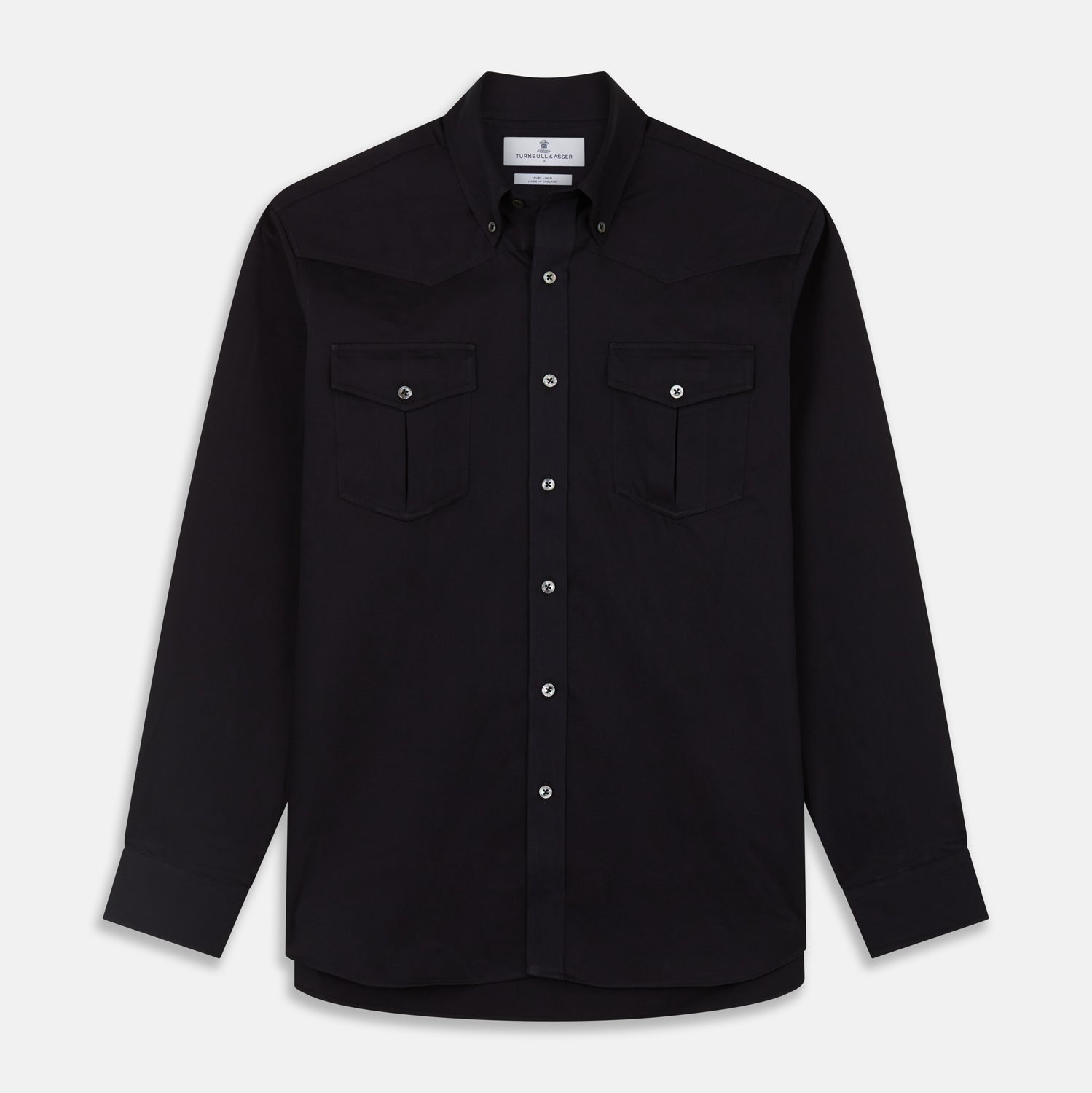 View 1 of product Navy Cotton Weekend Fit Western Shirt with Dorset Collar