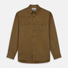 View 1 of product Khaki Cotton Weekend Fit Western Shirt with Dorset Collar