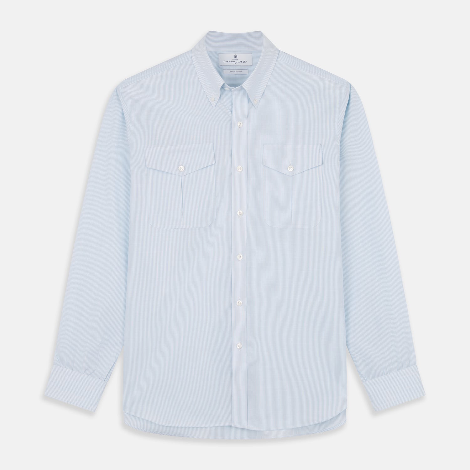 View 1 of product Sky Blue Chambray Stripe Weekend Fit Shirt With Dorset Collar