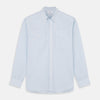 Sky Blue Chambray Stripe Weekend Fit Shirt With Dorset Collar