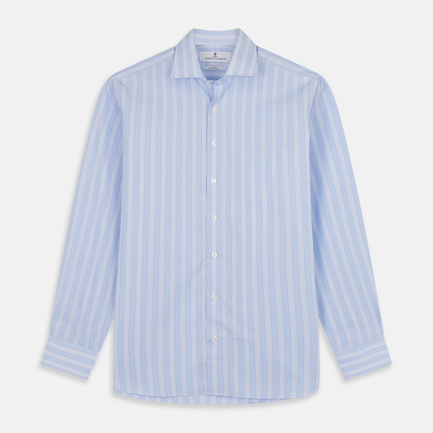 View 1 of product Tonal Blue Stripe Tailored Fit Shirt with Kent Collar