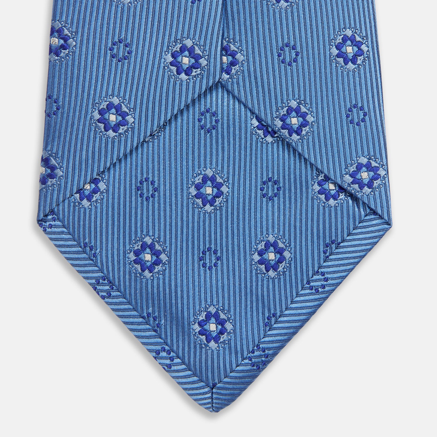 View 4 of product Blue Multi Floral Motif Silk Tie