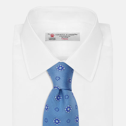 Blue Multi Floral Motif Silk Tie Image 1