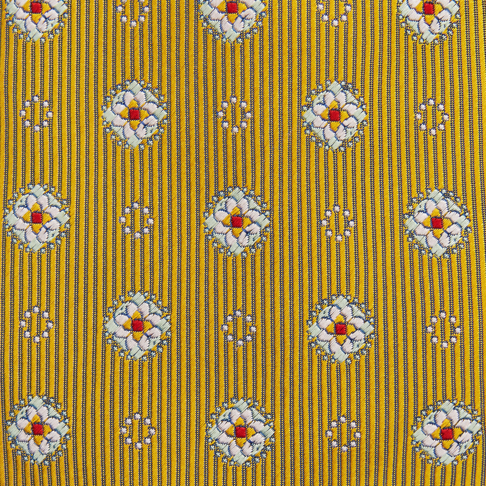 Yellow Multi Floral Motif Silk Tie