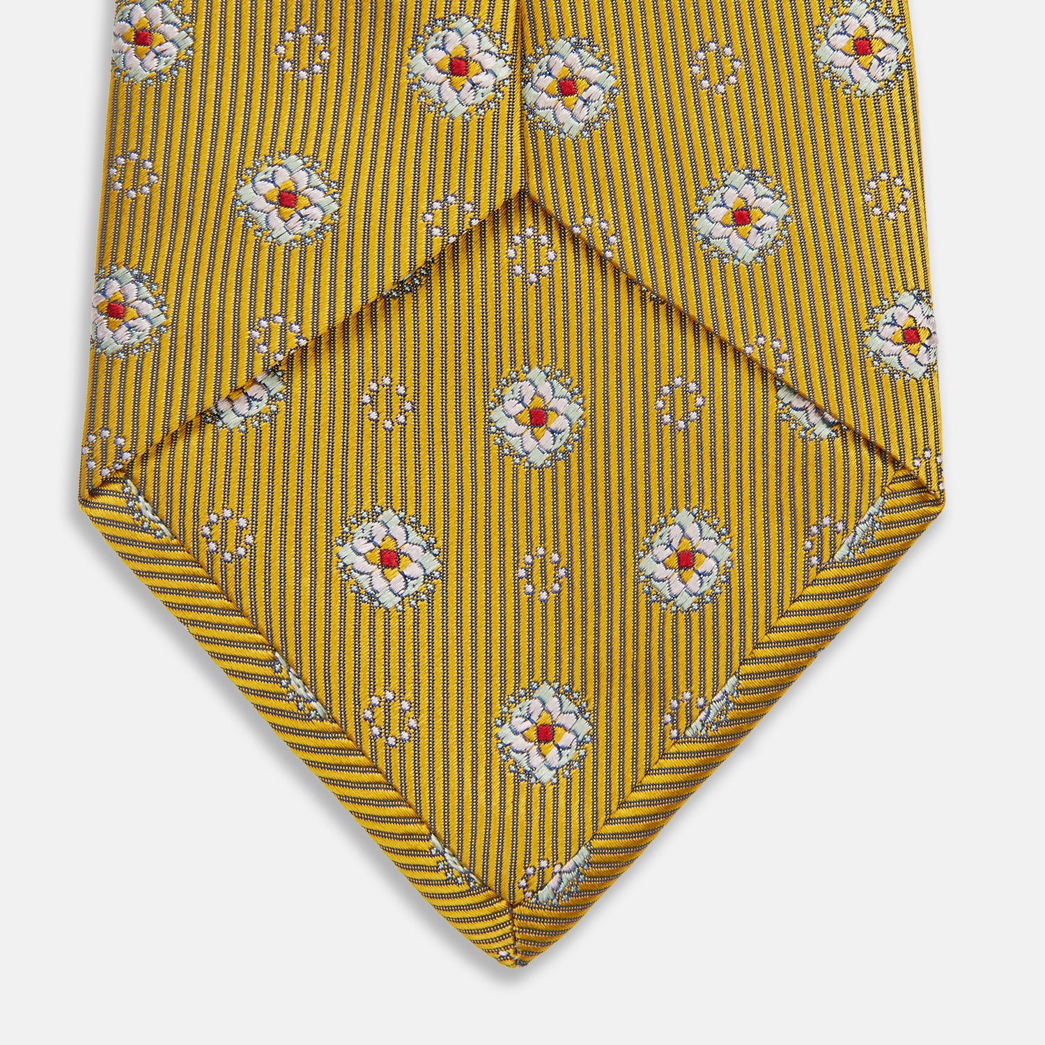 View 4 of product Yellow Multi Floral Motif Silk Tie