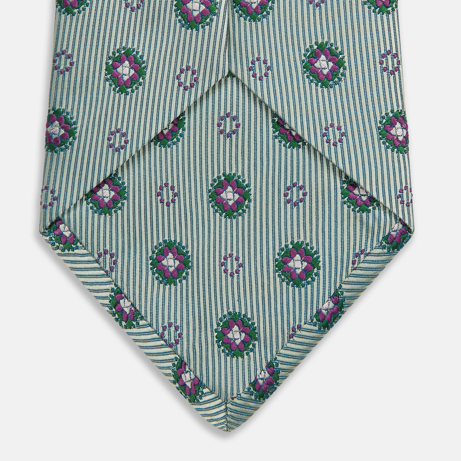 View 4 of product Green Multi Floral Motif Silk Tie