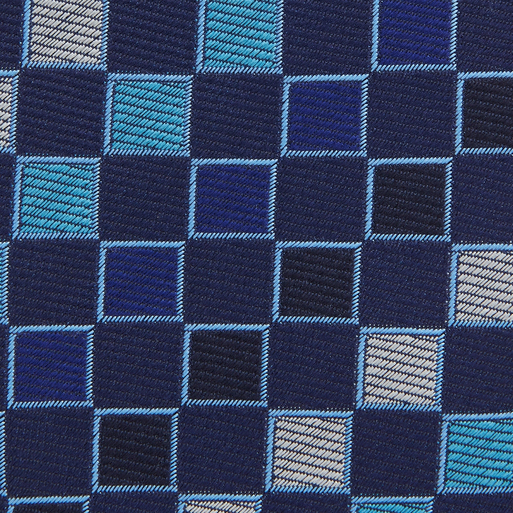 Blue Multi Check Silk Tie