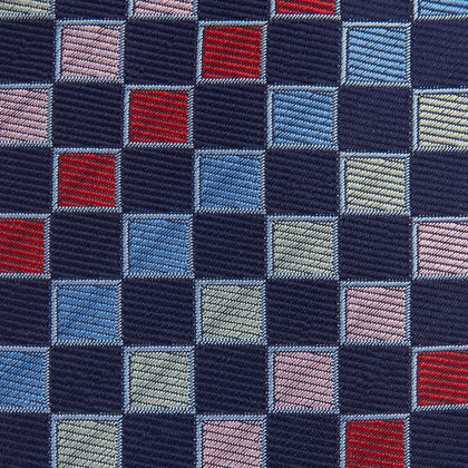 Pink Multi Check Silk Tie Image 2
