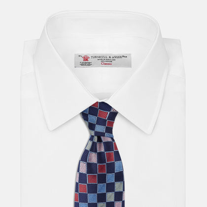 Pink Multi Check Silk Tie Image 1