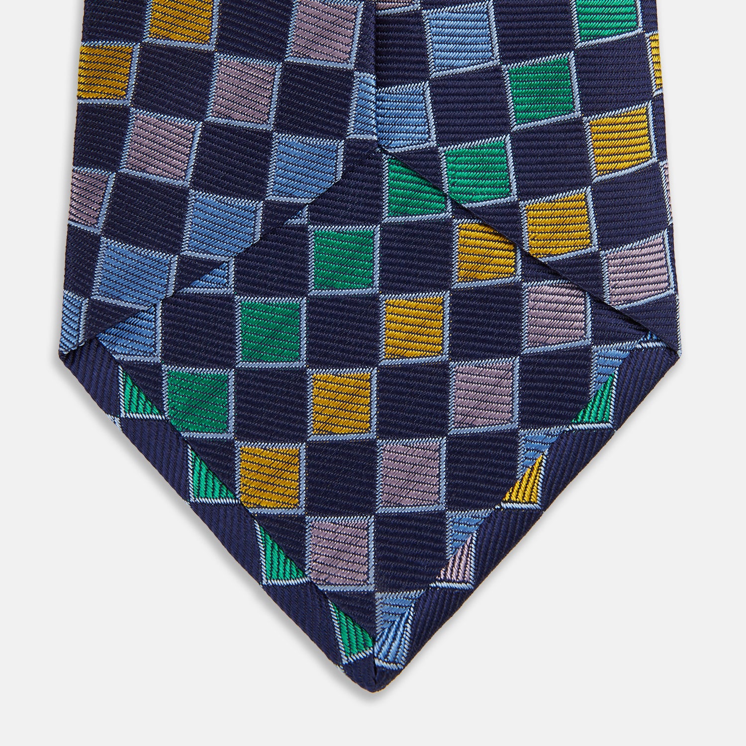 View 4 of product Green Multi Check Silk Tie