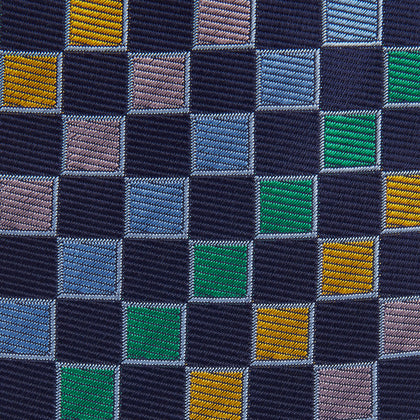 Green Multi Check Silk Tie Image 2