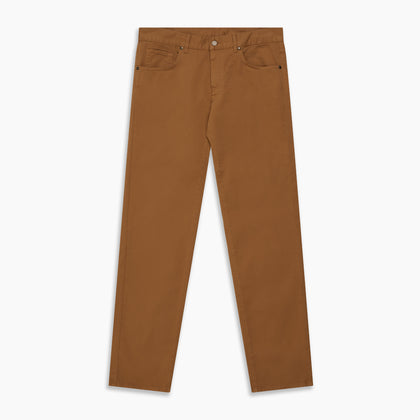 Tan Stretch Cotton Five-Pocket Mylo Jeans Image 3