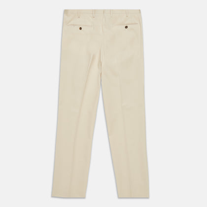 Sand Cotton Pleated Gerry Trouser Image 2