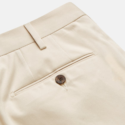 Sand Cotton Pleated Gerry Trouser Image 1