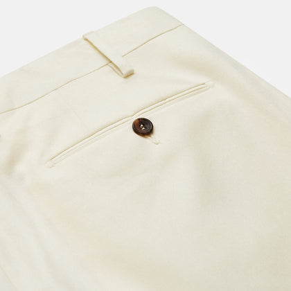 Cream Lightweight Wool Pleated Jasper Trouser Image 3