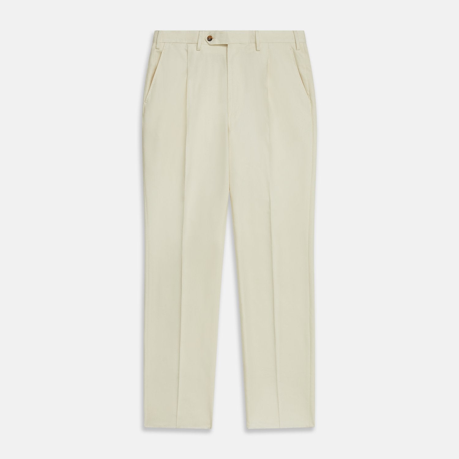 View 1 of product Cream Lightweight Wool Pleated Jasper Trouser