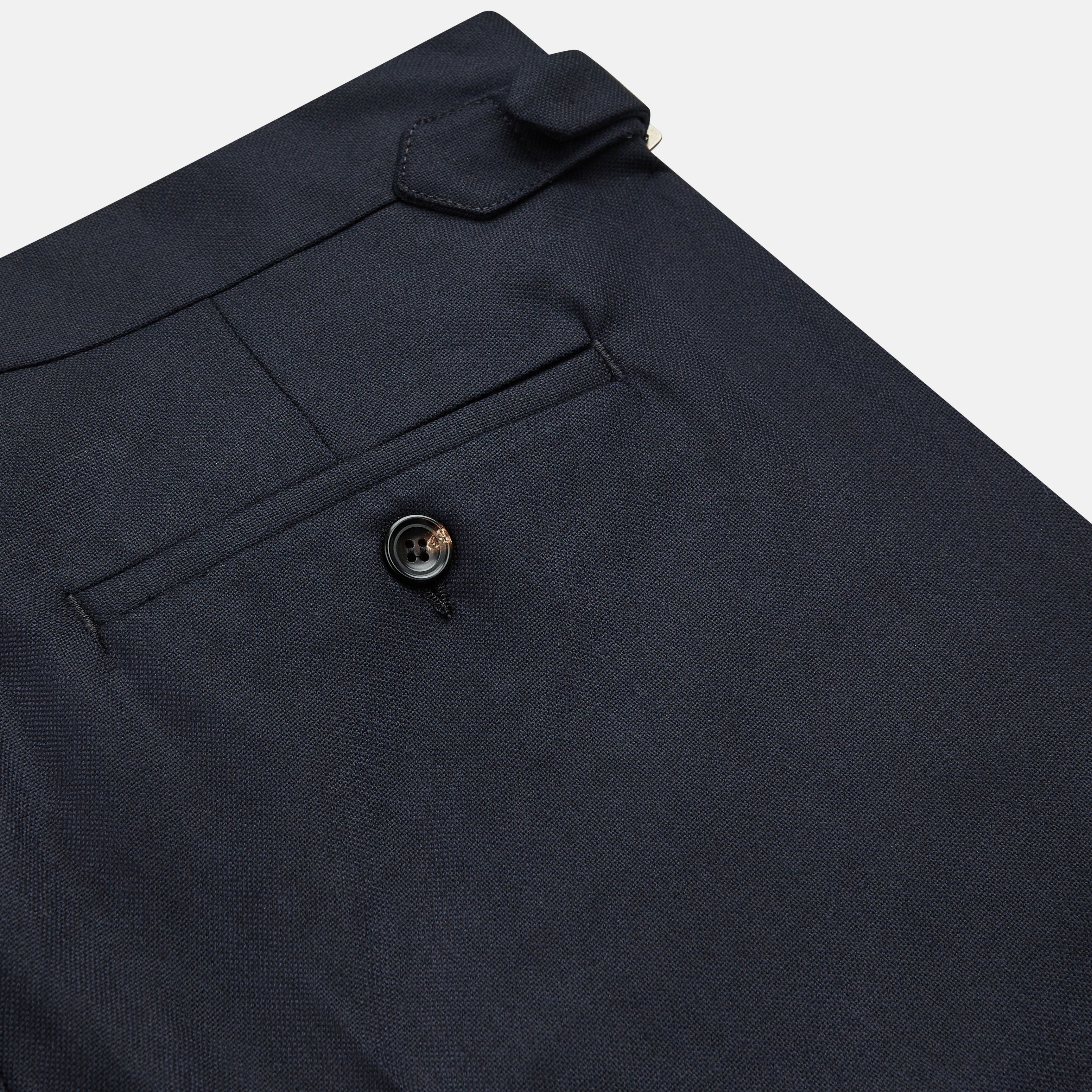 View 2 of product Navy Escorial Wool Jonathan Trousers