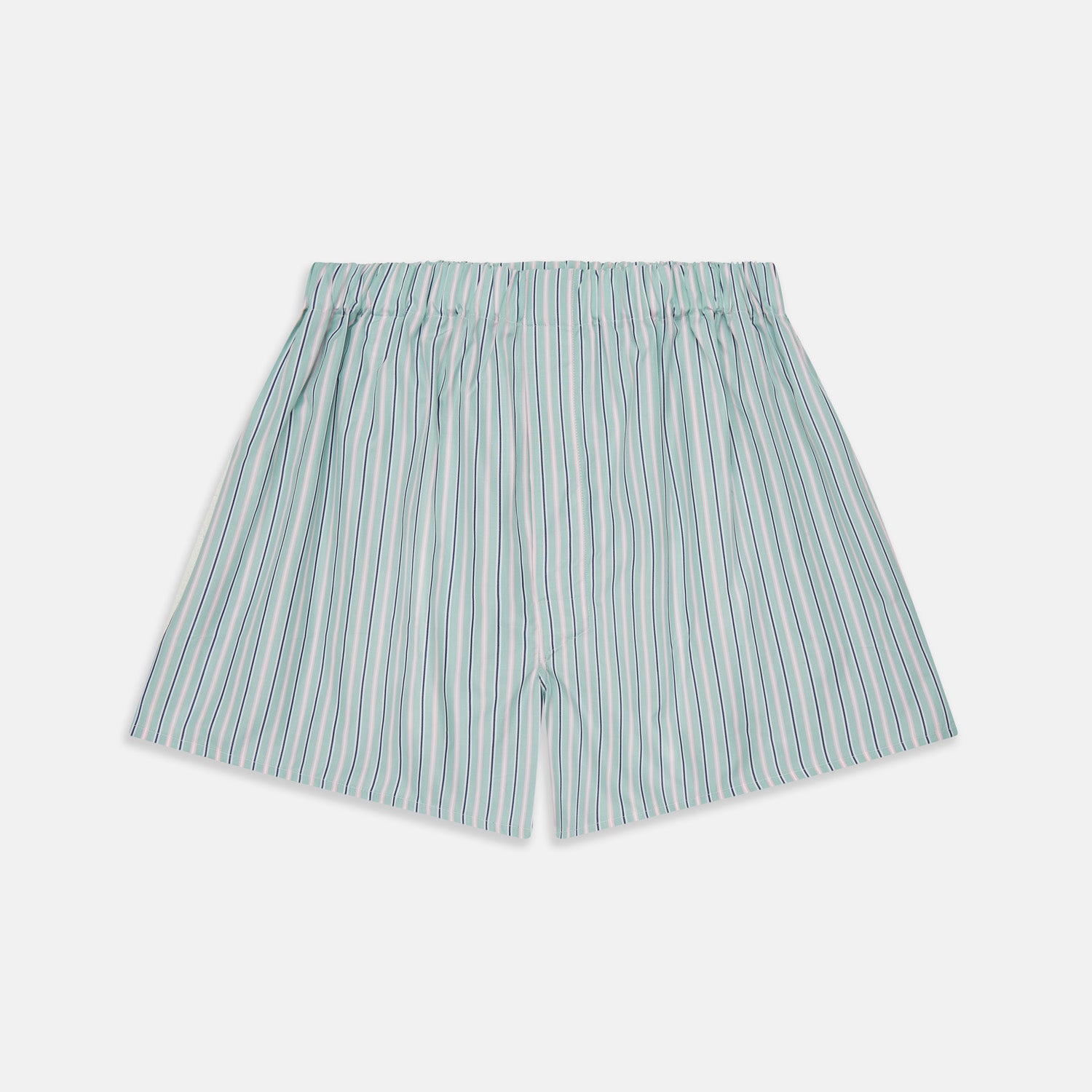 View 1 of product Green, Navy & Pink Stripe Cotton Boxer Shorts