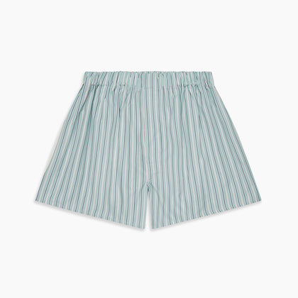 Green, Navy & Pink Stripe Cotton Boxer Shorts Image 2