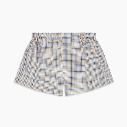 Yellow Multi Check Cotton Boxer Shorts Image 2