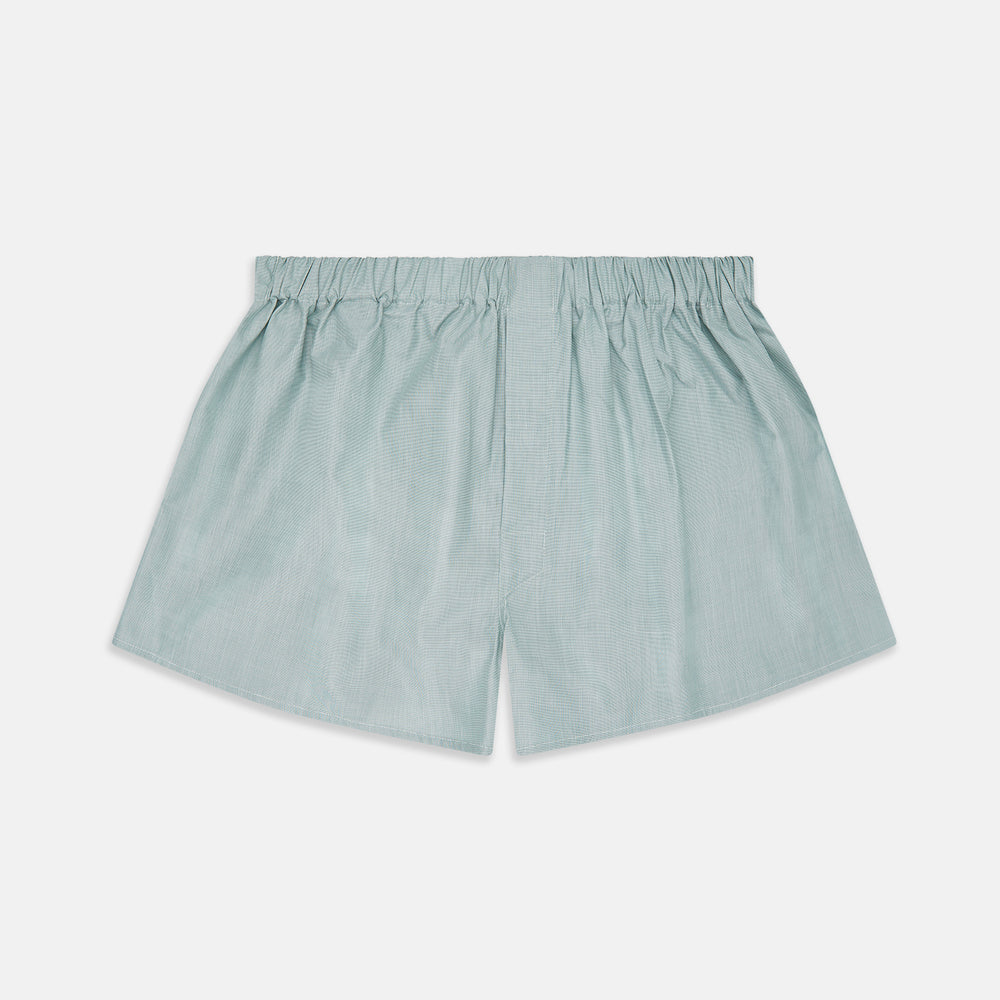 Plain Green Cotton Boxer Shorts