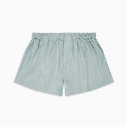 Plain Green Cotton Boxer Shorts Image 2