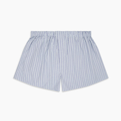 Navy & Blue Stripe Cotton Boxer Shorts Image 2