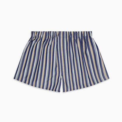 Blue Multi Stripe Cotton Boxer Shorts Image 2